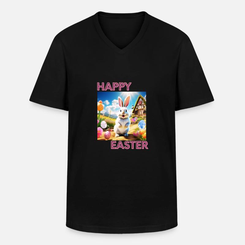 Frohe Ostern - Männer-T-Shirt mit V-Ausschnitt - Schwarz
