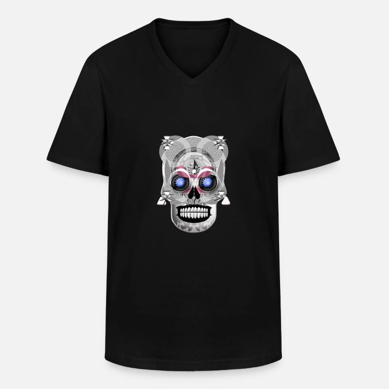 Schädel 3 - Männer-T-Shirt mit V-Ausschnitt - Schwarz