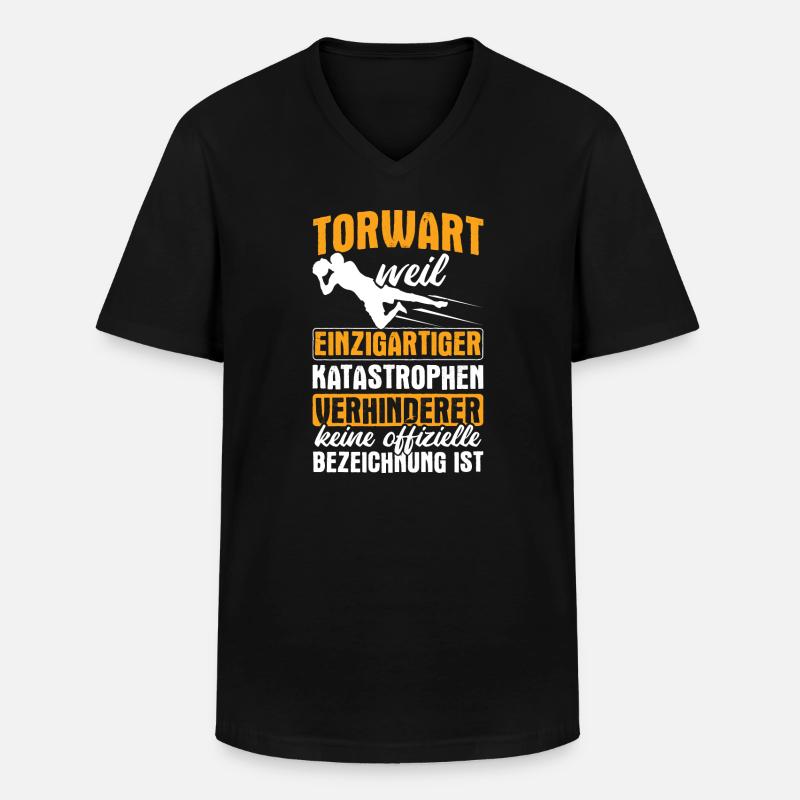 Fußball Torwart Geschenkidee - Männer-T-Shirt mit V-Ausschnitt - Schwarz
