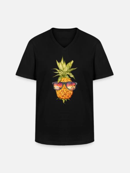 Pineapple Sunglasses Hawaii Beach - Men's V-Neck T-Shirt - black