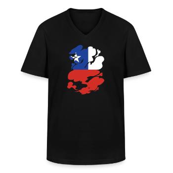 Chile Flagge Südamerika Chilenische Fahne Vintage - Männer-T-Shirt mit V-Ausschnitt - Schwarz - Vorne - AI Model Male 178 dark (178cm)