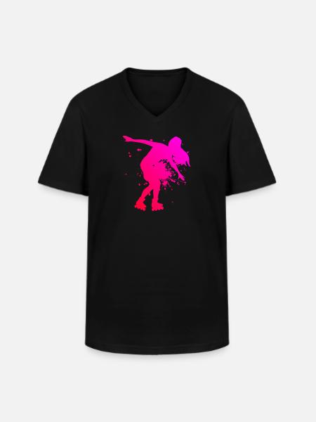 Herren Rollerskaten Roller Skates Rollerskate - Männer-T-Shirt mit V-Ausschnitt - Schwarz