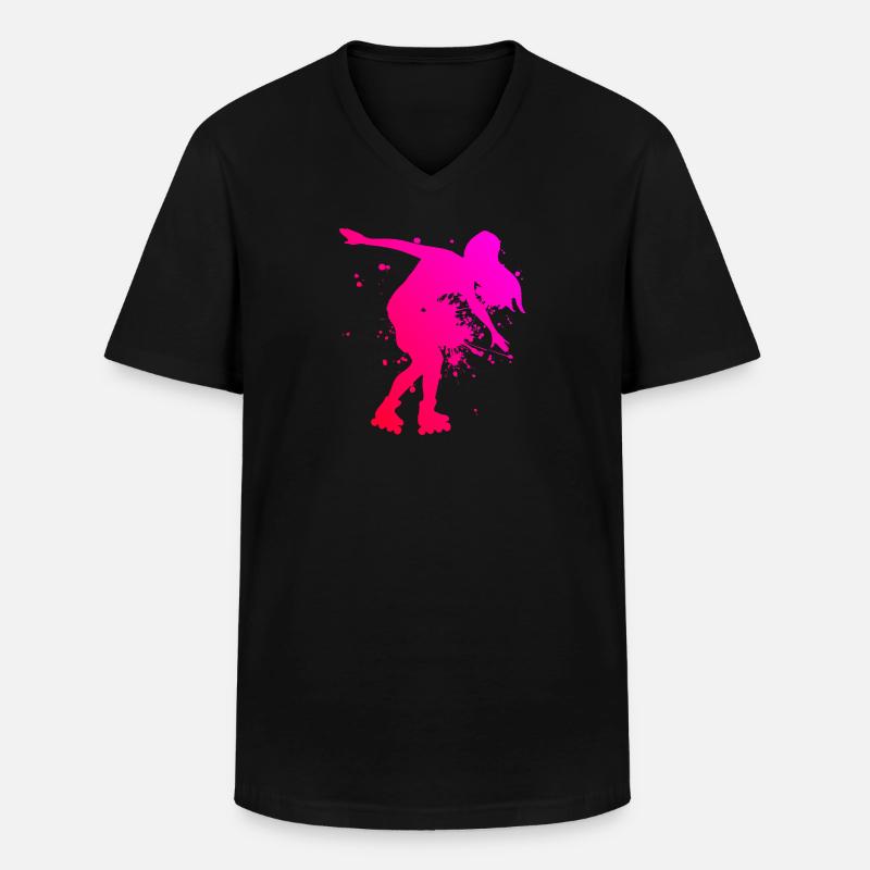 Herren Rollerskaten Roller Skates Rollerskate - Männer-T-Shirt mit V-Ausschnitt - Schwarz