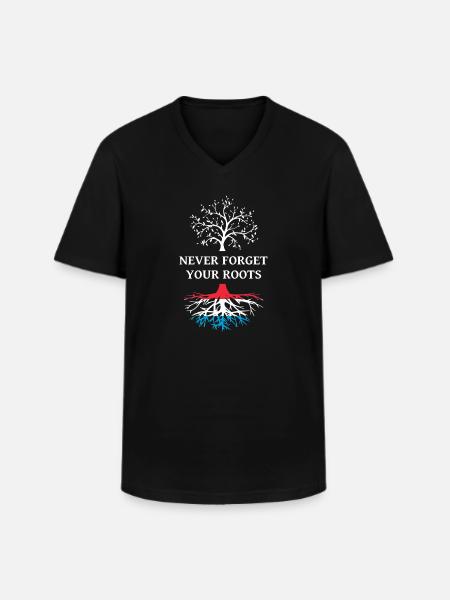 Luxembourg Roots - Men's V-Neck T-Shirt - black