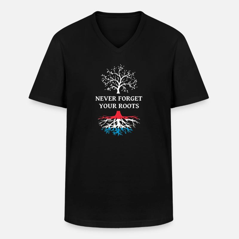 Luxemburg Wurzeln - Männer-T-Shirt mit V-Ausschnitt - Schwarz