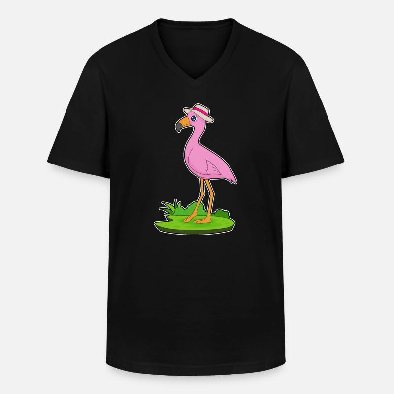 Flamingo Hut - Männer-T-Shirt mit V-Ausschnitt - Schwarz