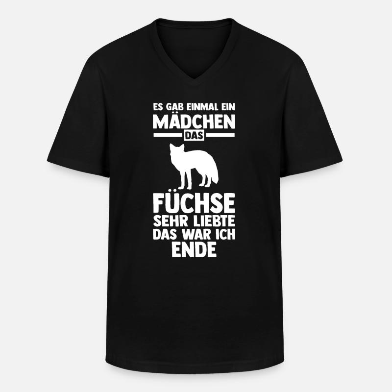 Fuchs - Männer-T-Shirt mit V-Ausschnitt - Schwarz