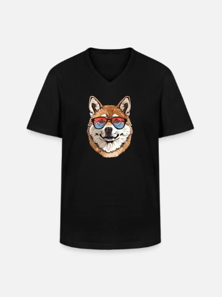 Akita Sunglasses - Men's V-Neck T-Shirt - black