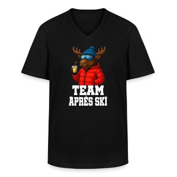 Équipe Après Ski - Orignal avec Schnapps - Équipe de fête - T-shirt col V Homme - noir - Devant - AI Model Male 178 dark (178cm)