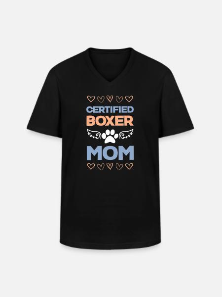 Certified Boxer Mom - Men's V-Neck T-Shirt - black
