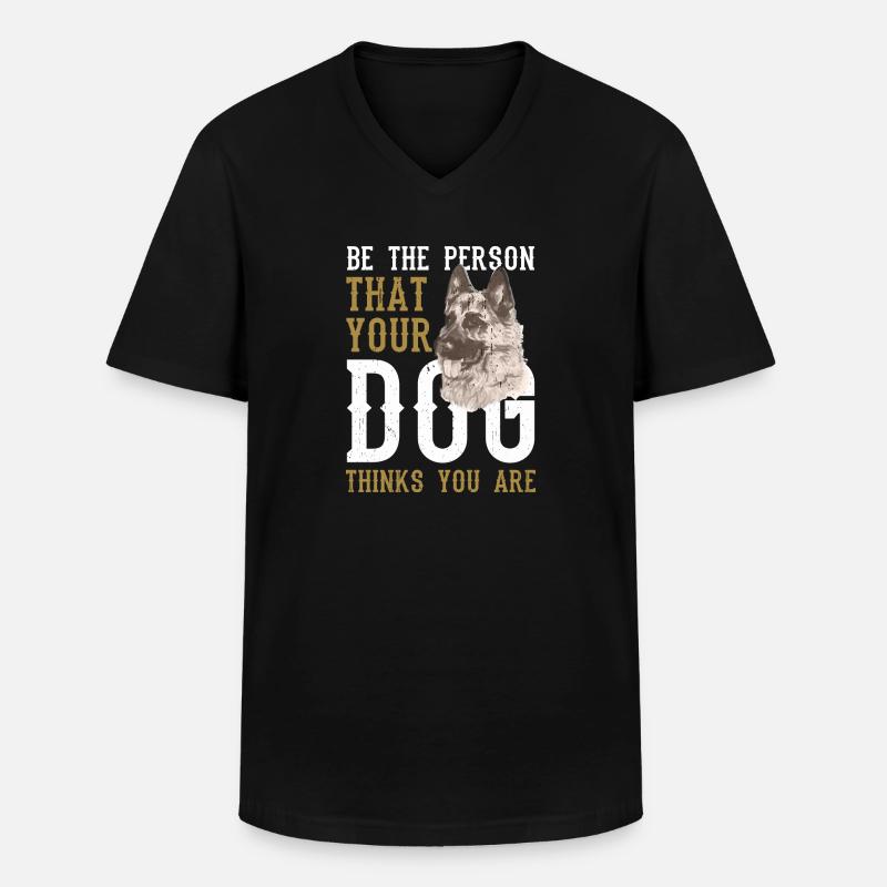Schäferhund - Männer-T-Shirt mit V-Ausschnitt - Schwarz