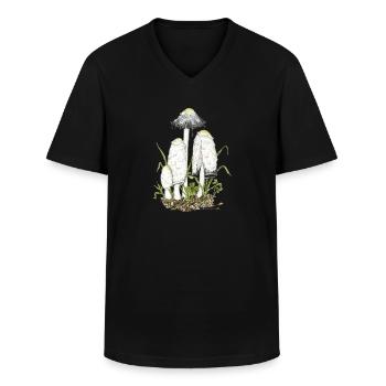Schopf-Tintlinge, Pilz des Jahres 2024 - Männer-T-Shirt mit V-Ausschnitt - Schwarz - Vorne - AI Model Male 178 dark (178cm)