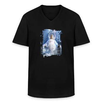 Holly Mary Maria Madonna Mariana Virgin Mary - Men's V-Neck T-Shirt - black - Front - AI Model Male 178 dark (178cm)