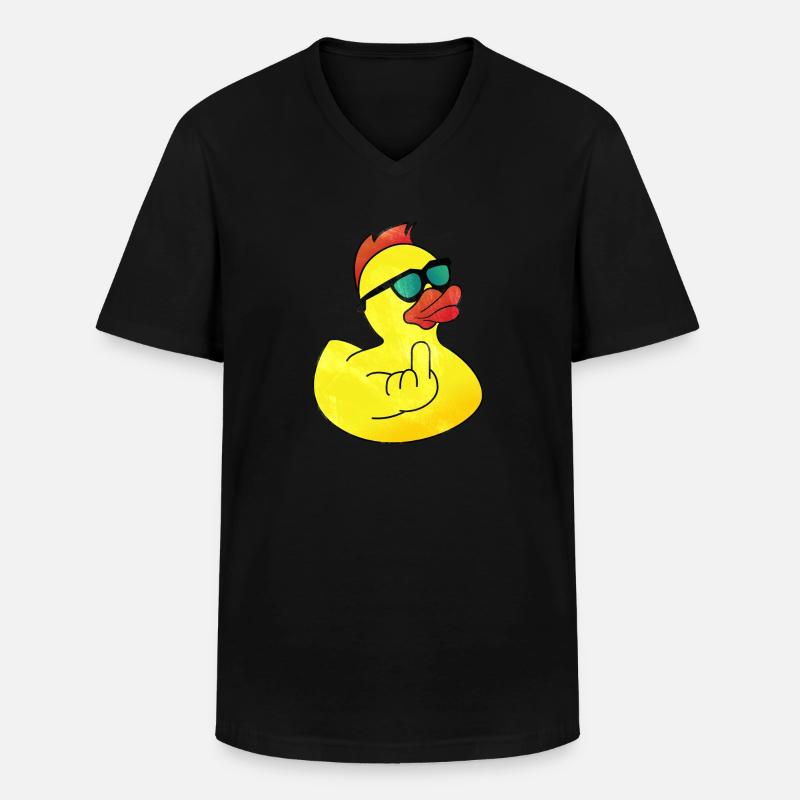 Gummiente Coole Badeente - Männer-T-Shirt mit V-Ausschnitt - Schwarz