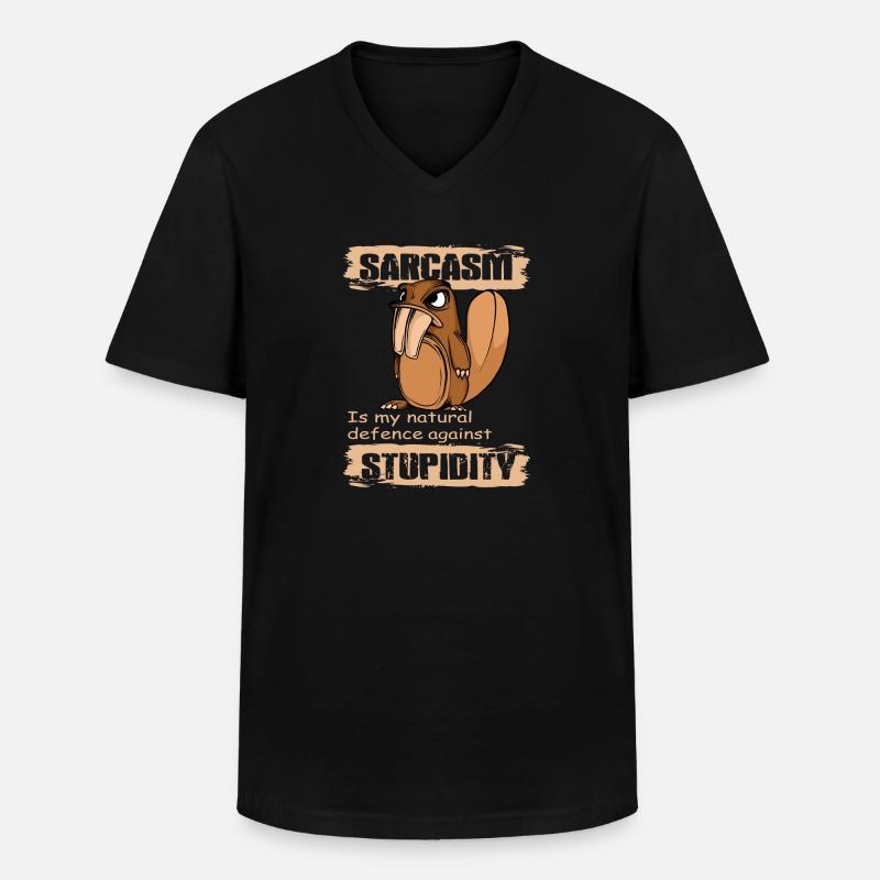 Sarkasmus - Männer-T-Shirt mit V-Ausschnitt - Schwarz