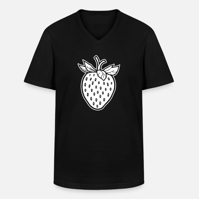 Erdbeere Obst Frucht - Männer-T-Shirt mit V-Ausschnitt - Schwarz