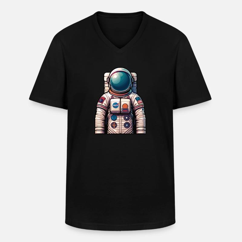 Astronaut - Männer-T-Shirt mit V-Ausschnitt - Schwarz