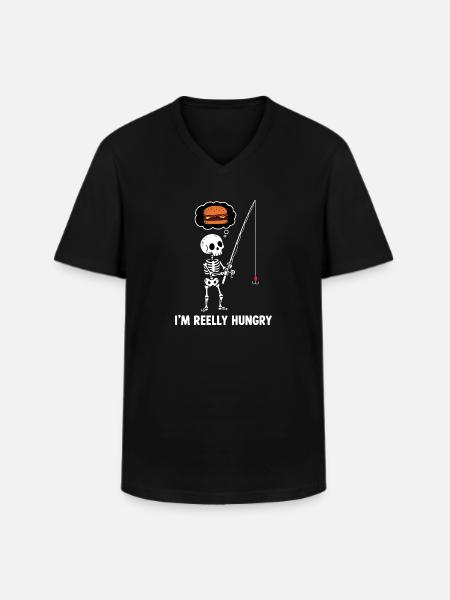 Ich bin hungrig - Männer-T-Shirt mit V-Ausschnitt - Schwarz
