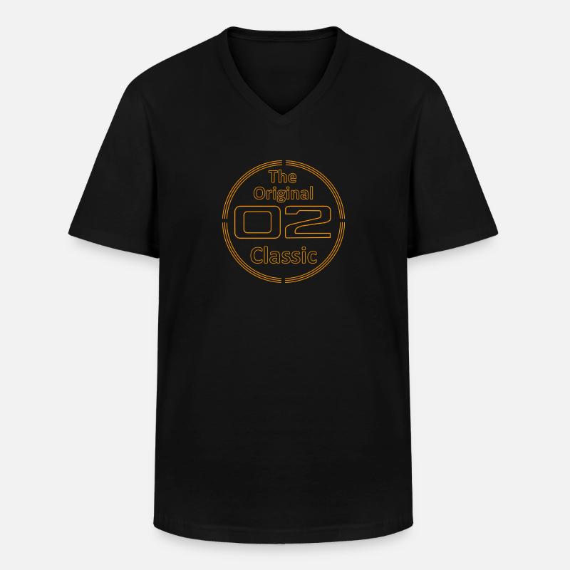Logo 02 Orange - Männer-T-Shirt mit V-Ausschnitt - Schwarz