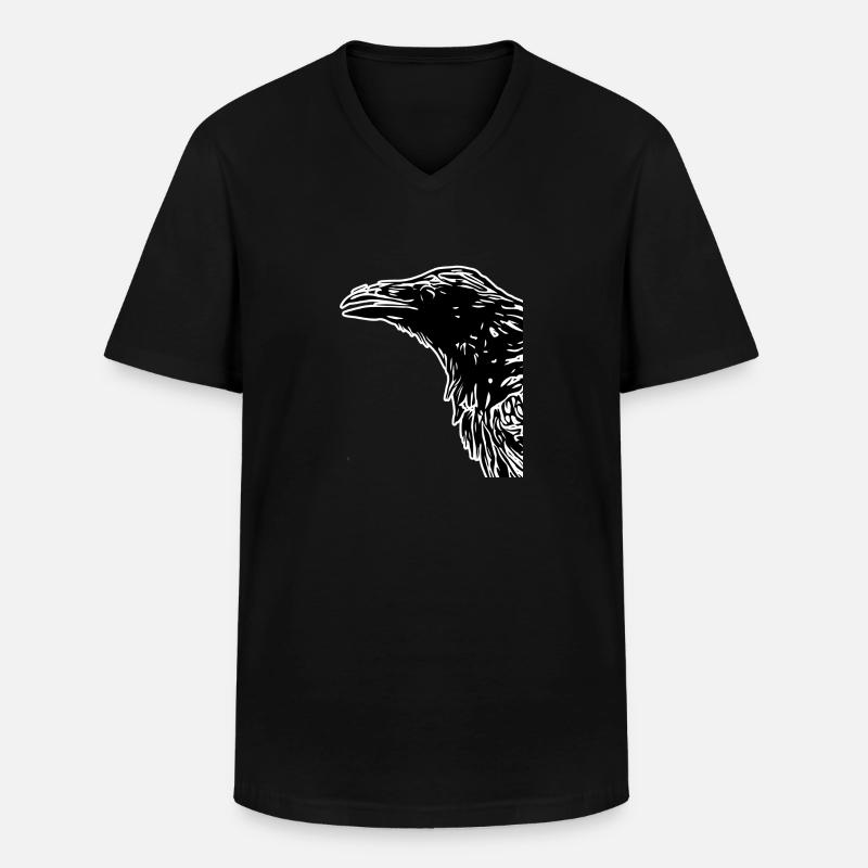 Krähen - Männer-T-Shirt mit V-Ausschnitt - Schwarz