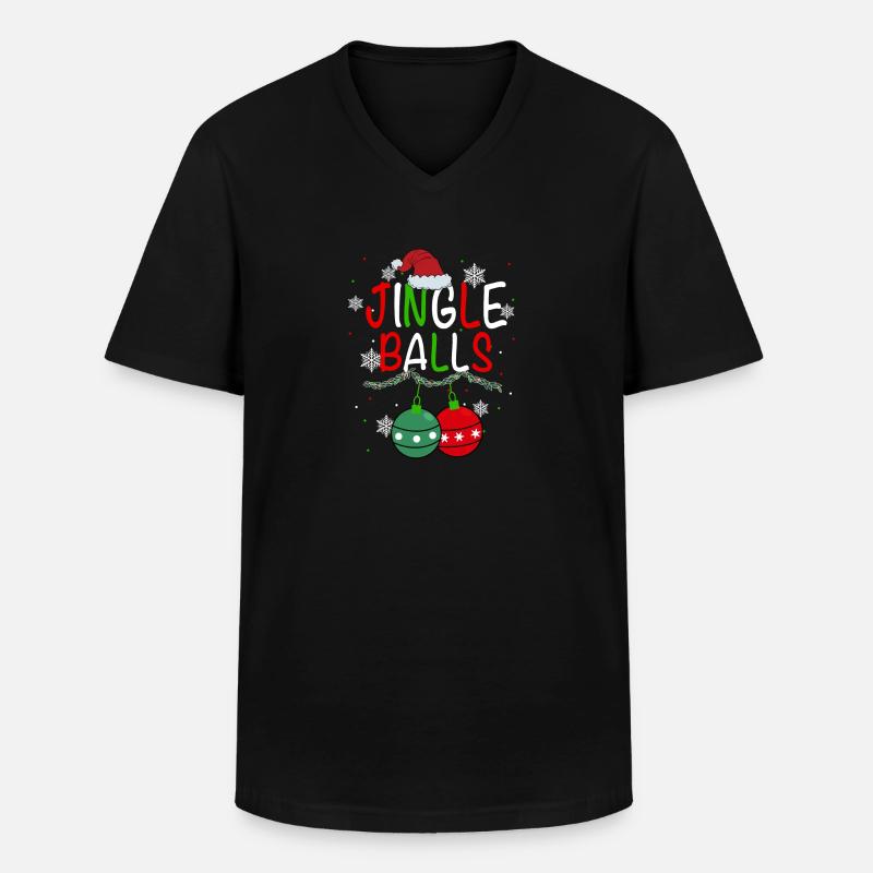 Jingle Bälle - Männer-T-Shirt mit V-Ausschnitt - Schwarz