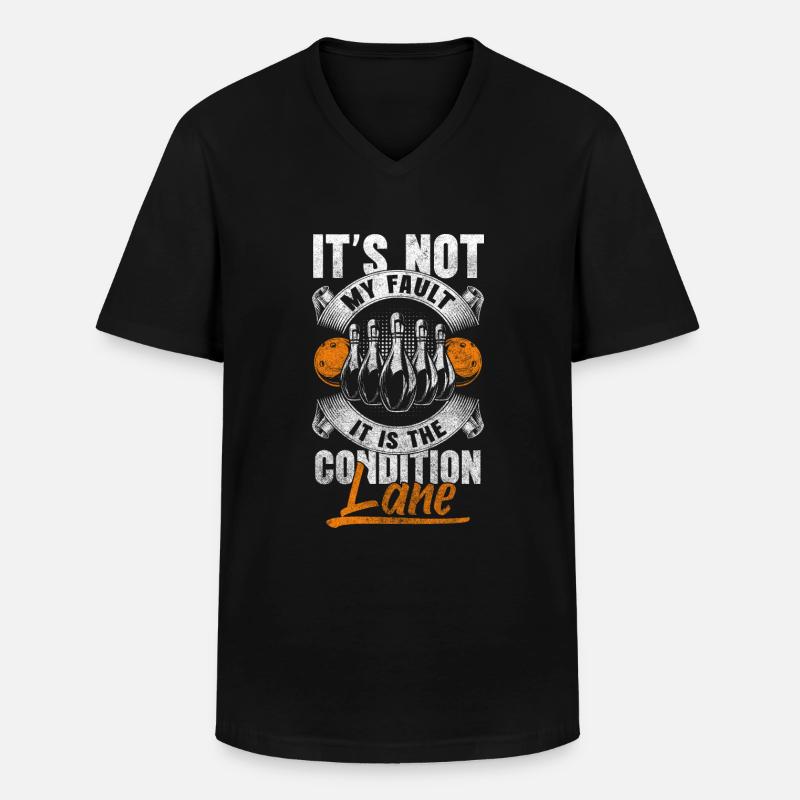 Bowling Split Bowling Verein - Männer-T-Shirt mit V-Ausschnitt - Schwarz