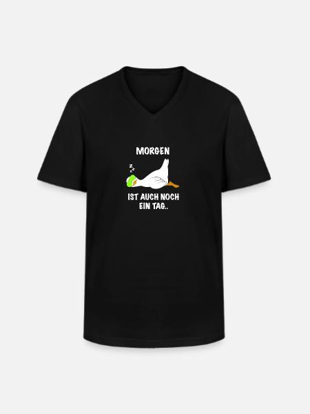 Ente lustig faul Spruch - Männer-T-Shirt mit V-Ausschnitt - Schwarz