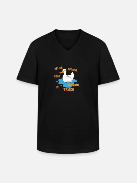 Funny duck saying - Men's V-Neck T-Shirt - black