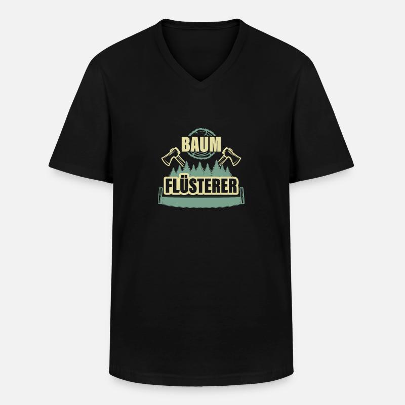 BAUM FLÜSTERER - Männer-T-Shirt mit V-Ausschnitt - Schwarz