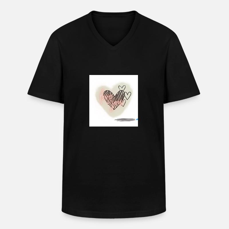Liebe - Männer-T-Shirt mit V-Ausschnitt - Schwarz