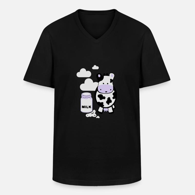 kuh milk - Männer-T-Shirt mit V-Ausschnitt - Schwarz