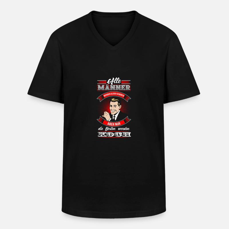 Koch - Beste Männer - Männer-T-Shirt mit V-Ausschnitt - Schwarz