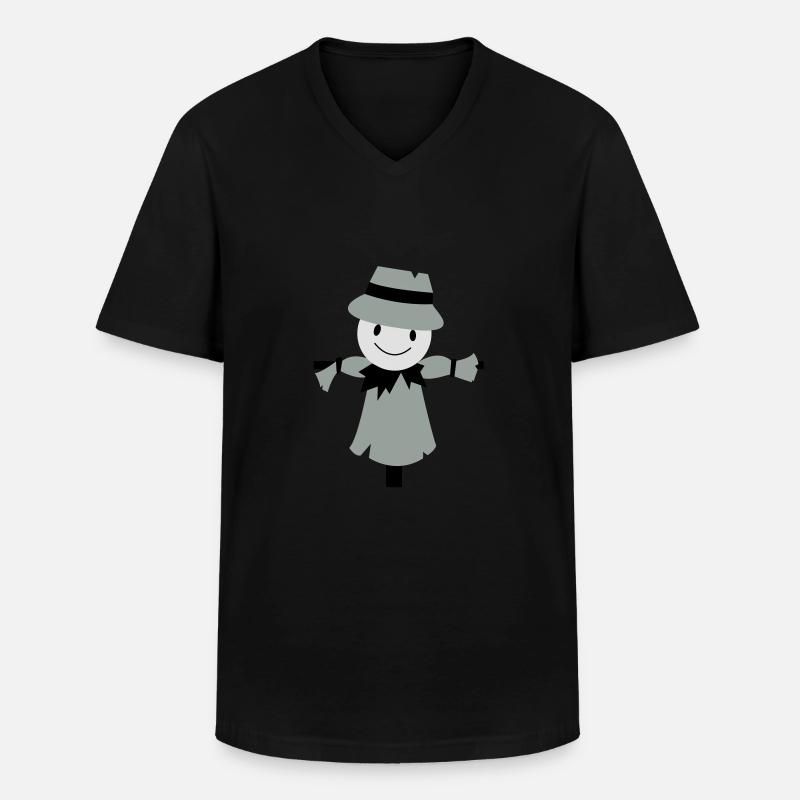 vogelscheuche - Männer-T-Shirt mit V-Ausschnitt - Schwarz