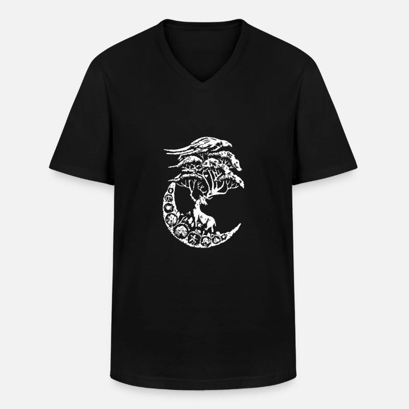 mythische Hirsche - Männer-T-Shirt mit V-Ausschnitt - Schwarz