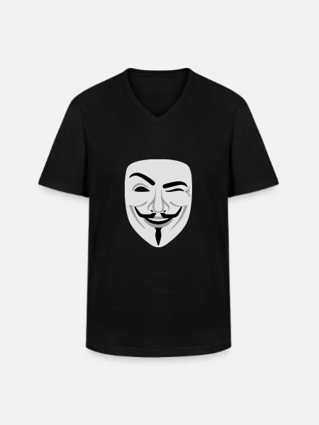 Fun Anonymous Guy Fawkes - Men's V-Neck T-Shirt - black