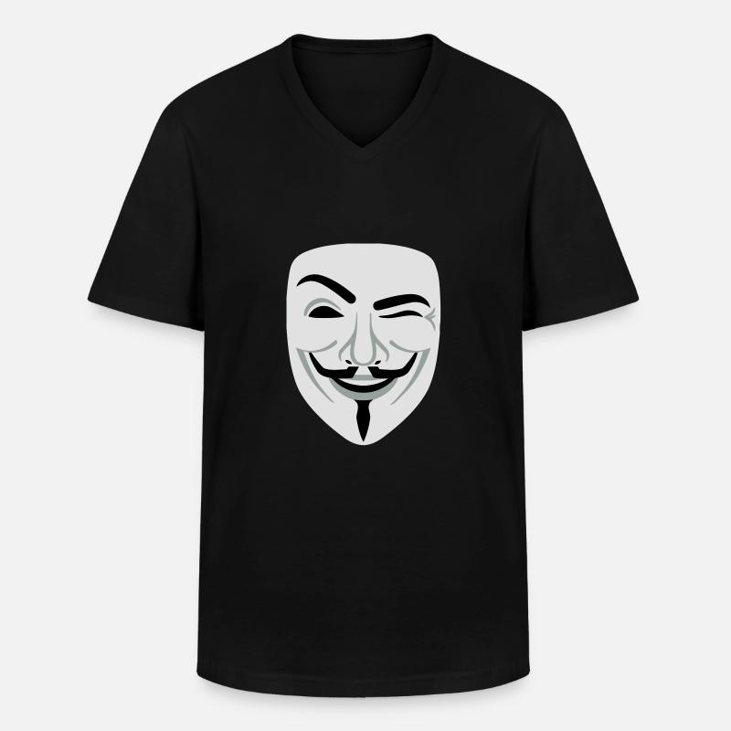 Fun Guy Fawkes Anonymous - Männer-T-Shirt mit V-Ausschnitt - Schwarz