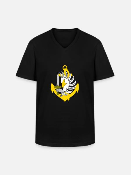 para-marine - T-shirt col V Homme - noir