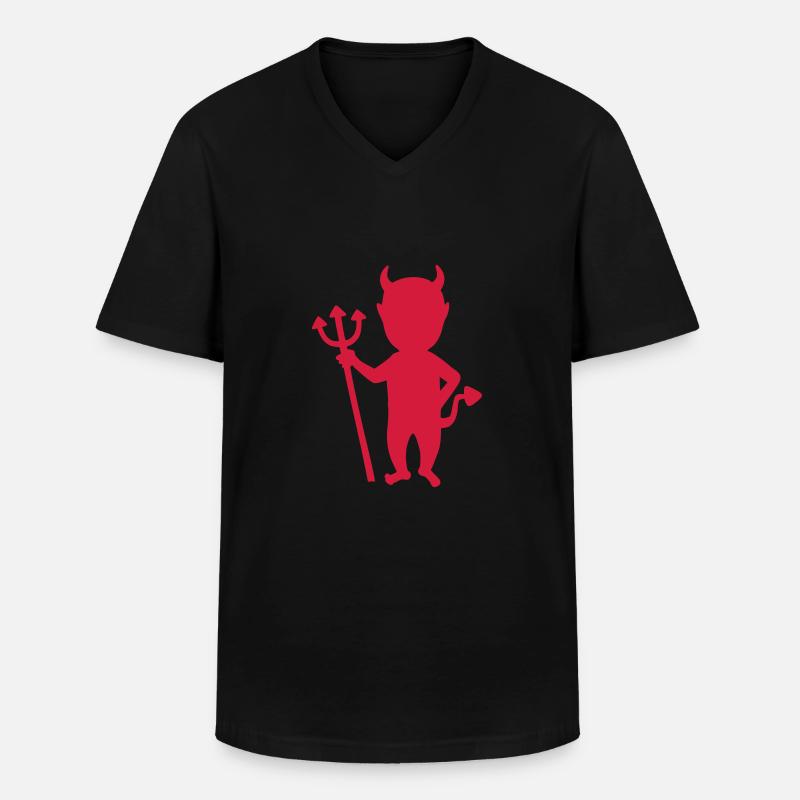 Teufel - Männer-T-Shirt mit V-Ausschnitt - Schwarz