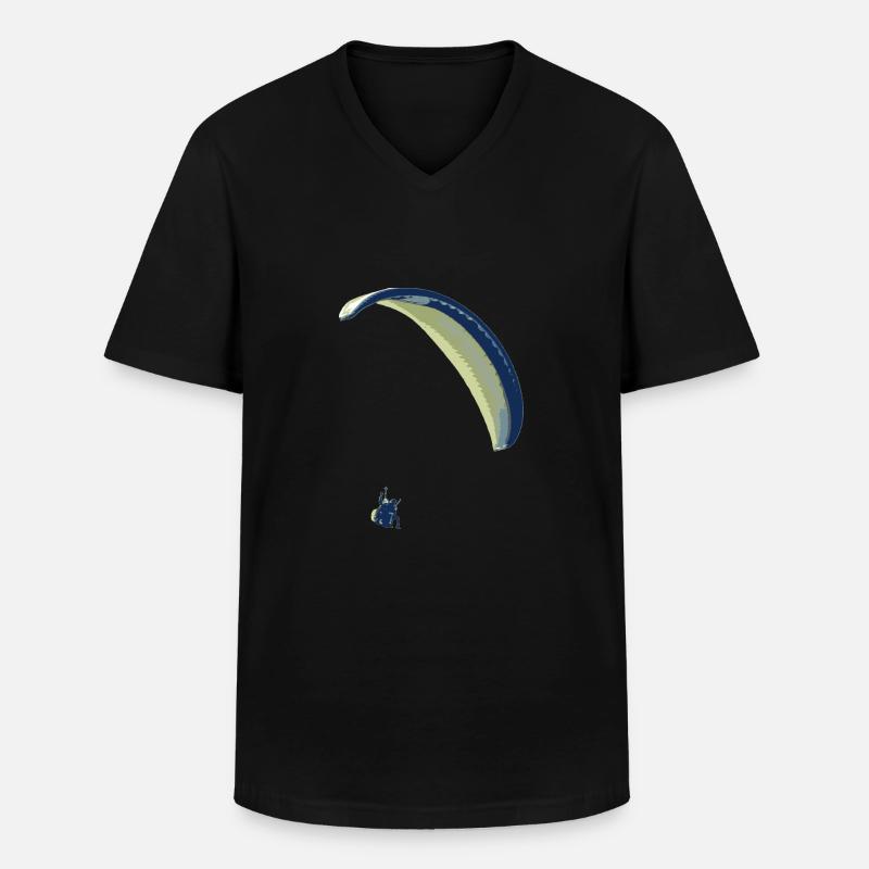 paraglider 12 - Männer-T-Shirt mit V-Ausschnitt - Schwarz