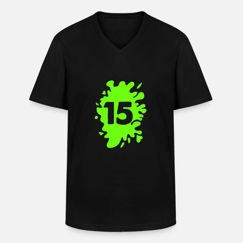 klecks 15 - Männer-T-Shirt mit V-Ausschnitt - Schwarz