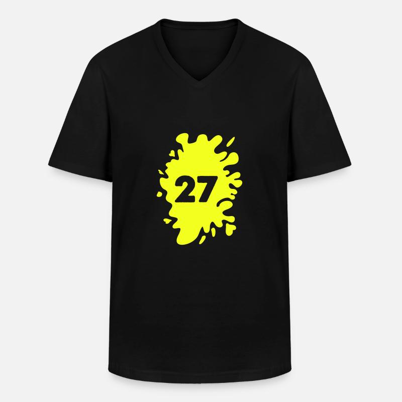 klecks 27 - Männer-T-Shirt mit V-Ausschnitt - Schwarz
