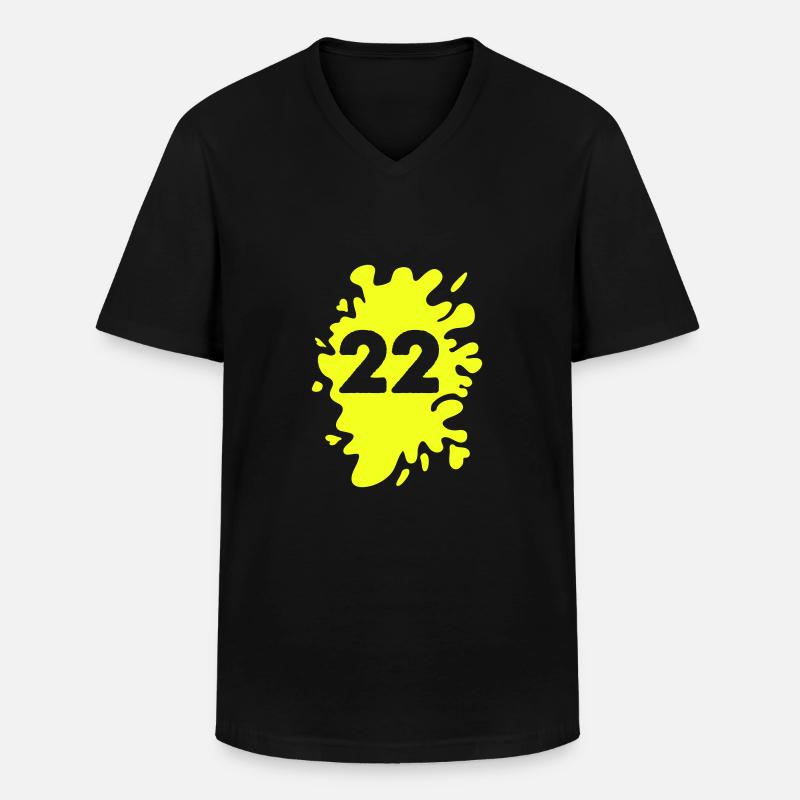 klecks 22 - Männer-T-Shirt mit V-Ausschnitt - Schwarz
