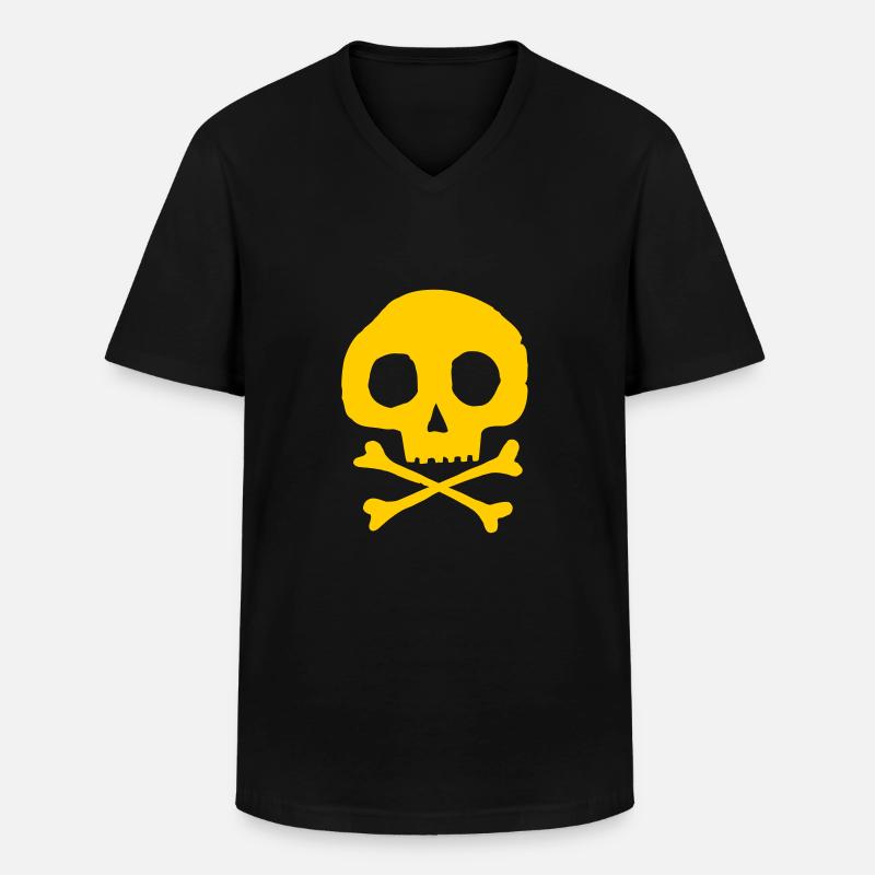 Schädel und Knochen - Männer-T-Shirt mit V-Ausschnitt - Schwarz
