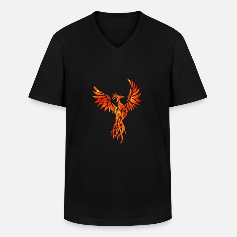 Feuer phoenix - Männer-T-Shirt mit V-Ausschnitt - Schwarz