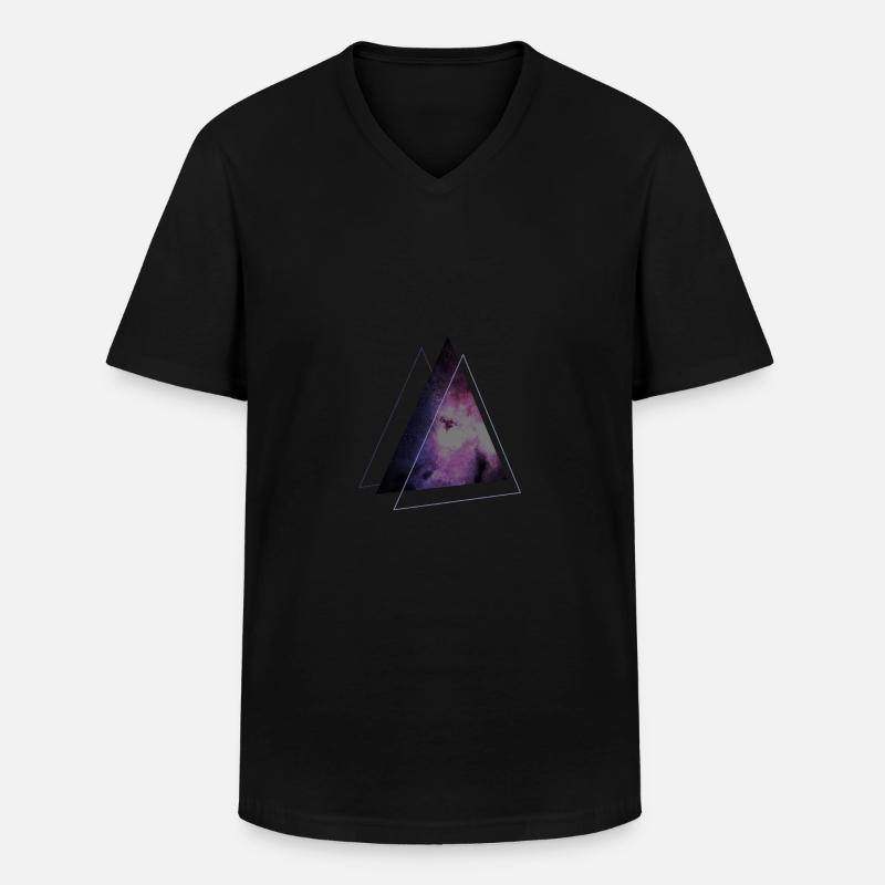 space triangle - Männer-T-Shirt mit V-Ausschnitt - Schwarz
