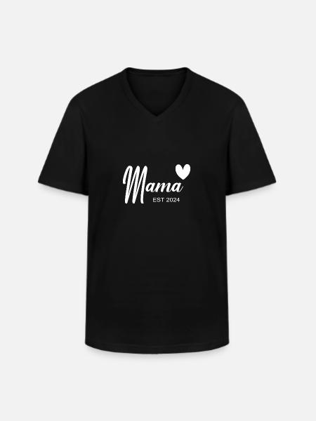Mama Est 2024 - Men's V-Neck T-Shirt - black