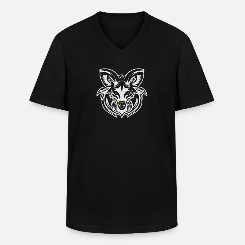 Geist des Waldes, weiß - Männer-T-Shirt mit V-Ausschnitt - Schwarz