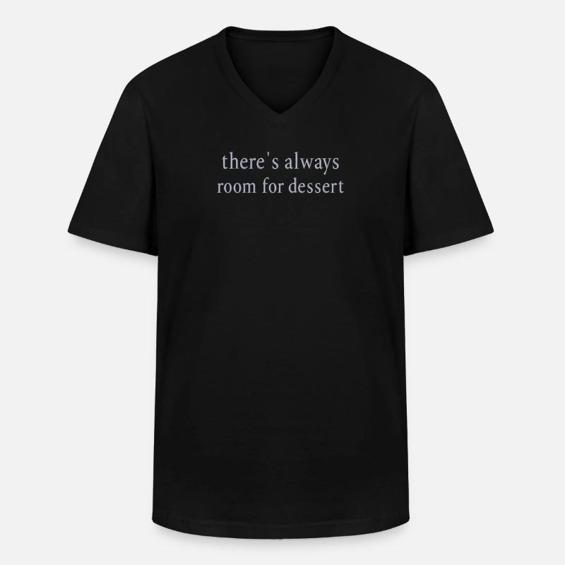 Statement Dessert bestickt - Männer-T-Shirt mit V-Ausschnitt - Schwarz