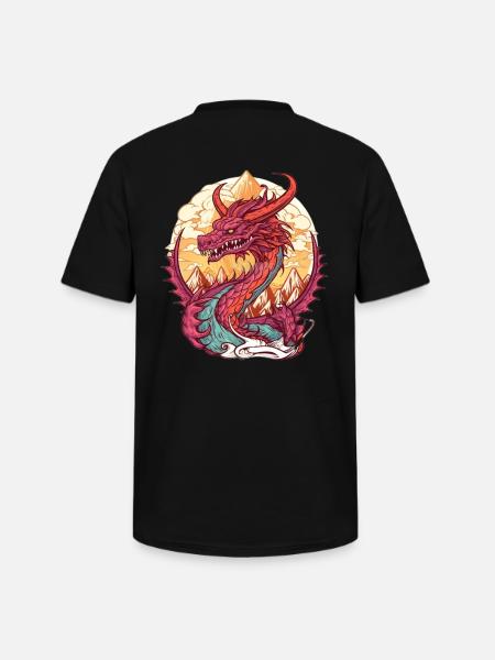 Volcanic Dragon Sunrise - Men's V-Neck T-Shirt - black