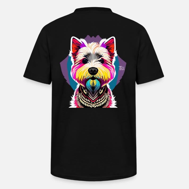 West Highland Terrier - Männer-T-Shirt mit V-Ausschnitt - Schwarz